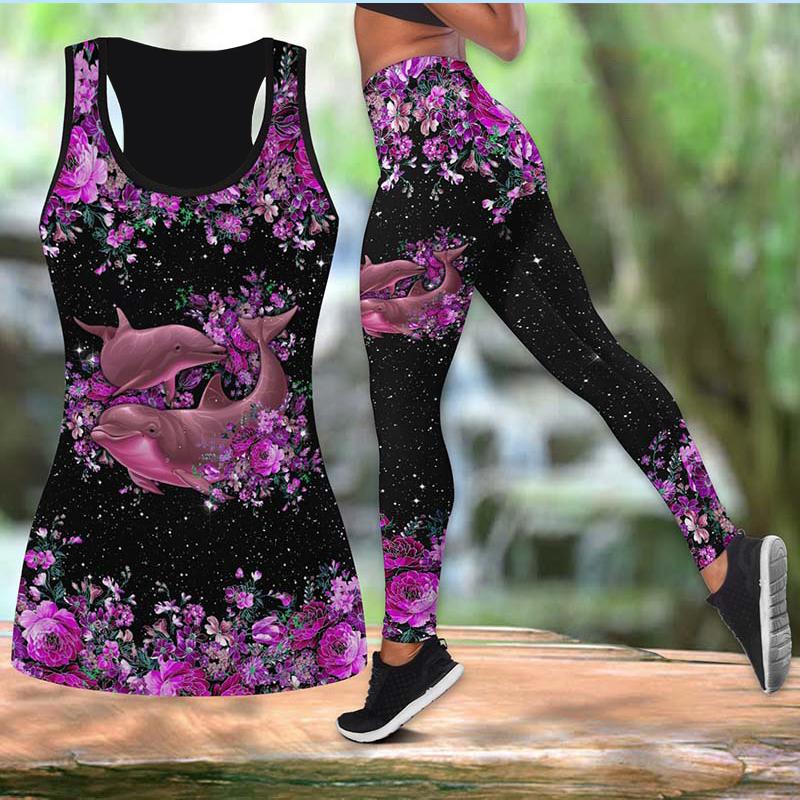 Экипировка для йоги с принтом кита для женщин, модные леггинсы для тренировок с 3D принтом, спортивные леггинсы для фитнеса с высокой талией, повседневные штаны для йоги