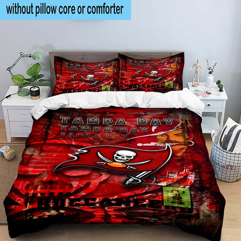 Tampa Bay Buccaneers Logo 3PCS Bedding Set 2D Printing (Includes 1 Duvet Cover + 2 Pillowcases Coreless), Bedroom decor,Fan gift