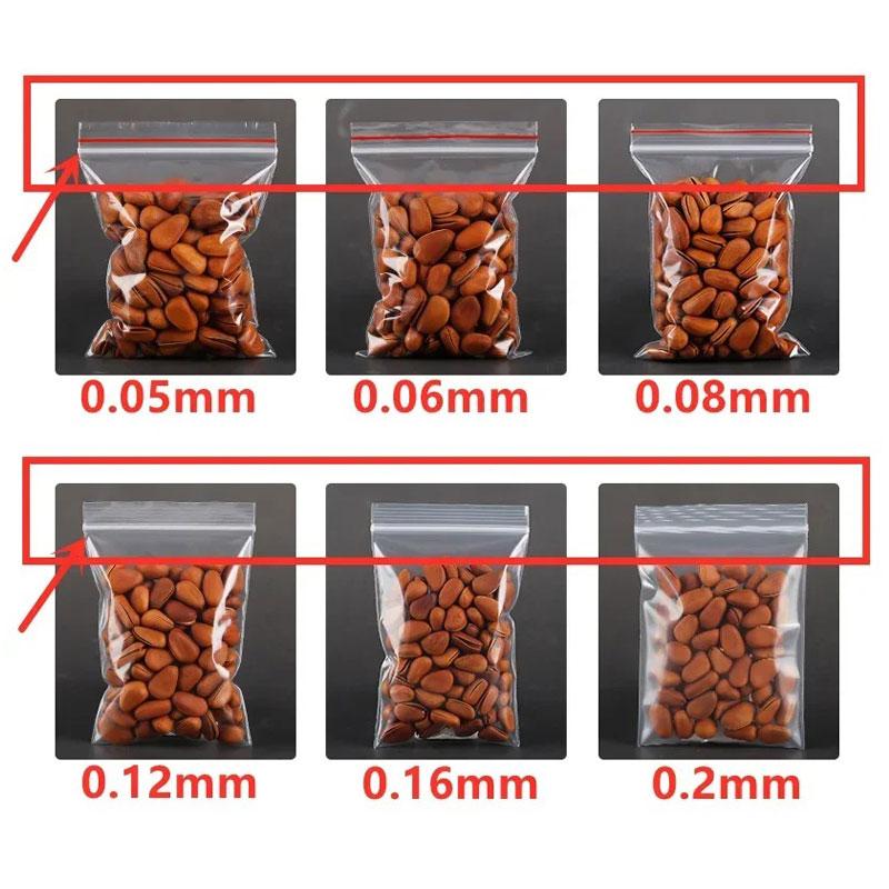 100 шт. полиэтиленовые длинные прозрачные пакеты с застежкой-молнией, прямоугольные пластиковые толстые упаковочные пакеты, многоразовые тонкие толстые упаковочные пакеты с застежкой-молнией