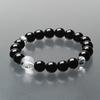 Buddhist Altar Shop Takita Shoten's Special Selection Prayer Beads Bracelet, Natural Stone Bracelet with Black Onyx and Dragon-Carved Crystal, 10mm Be
