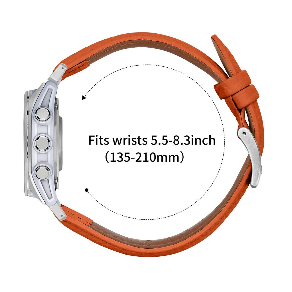 Litchi Texture Genuine Cow Leather Strap for Garmin Fenix 8 47mm/Tactix 8 47mm/quatix 8 47mm Pointed-End Watch Band with Silver Buckle