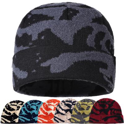 Новая унисекс уличная шапка-череп Модная геометрическая печать Денди Зимние шапки Матросские шапки для мужчин женщин Осень Лыжная шапка-бини