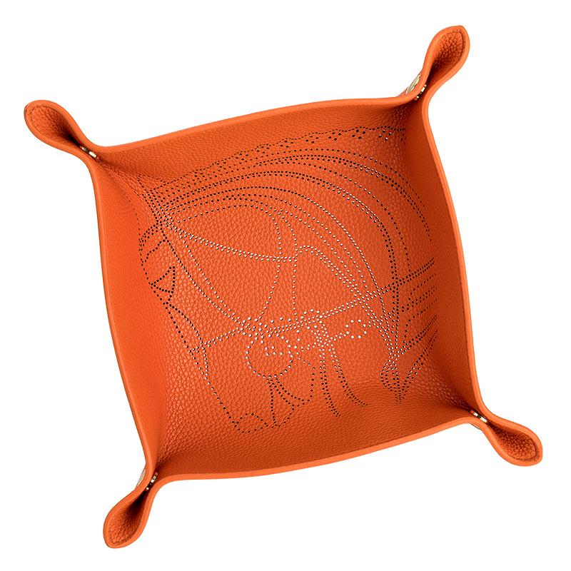 Роскошный кожаный лоток для хранения украшений и ключей в форме головы лошади