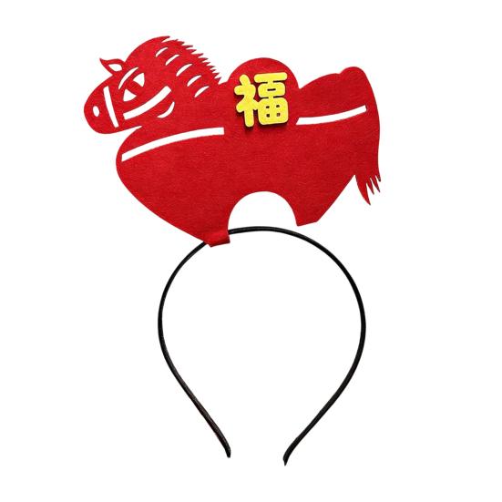 1/3Pcs 2026 New Year Headband Red Horse Headband Festive Spring Festival Party Hairband Holiday Selfie Prop