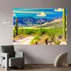 1 item polyester wall covering featuring desert landscape with cacti suitable for parties and as a holiday gift