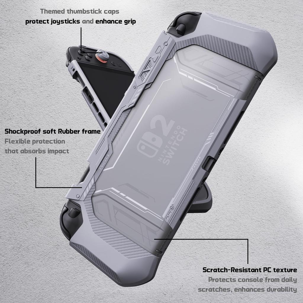 PlayVital METEOR TPU Soft Protective Case Cover for Nintendo Switch 2 Dock with Thumb and (2025), Compatible, Grips, Shockproof, Non-Slip,
