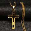 Fashion Cross Titanium Steel Choker Necklace for Men Gold Color Men's Chain Necklace Jewelry