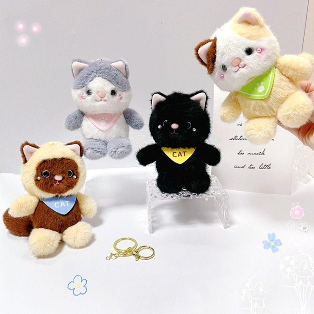 Cartoon Douding Cat Doll Figures Soft Cat Doll Pendant Cat Plush Doll Keychain  Christmas Gift