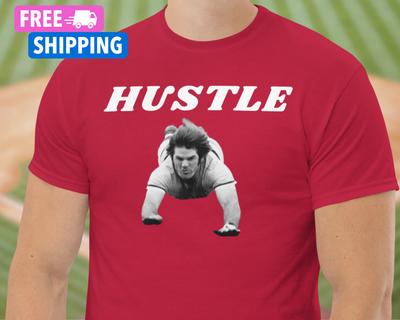 НОВАЯ Футболка Пита Роуза HUSTLE RIP Футболка-трибьют Питу Роузу Футболка Charlie Hustle Красные Унисекс Футболка