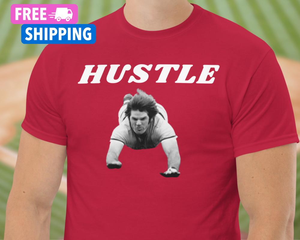 НОВАЯ Футболка Пита Роуза HUSTLE RIP Футболка-трибьют Питу Роузу Футболка Charlie Hustle Красные Унисекс Футболка