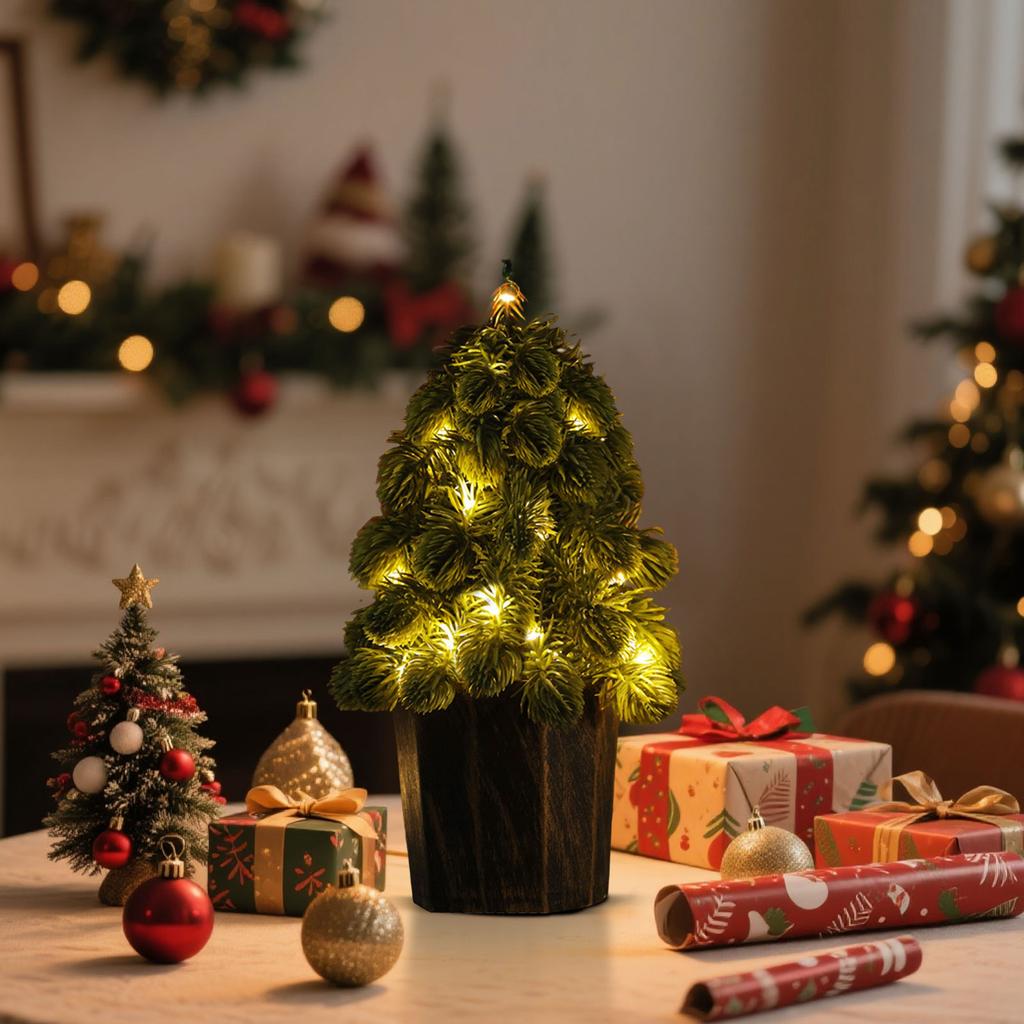 Christmas Decorations, Christmas Tree Display, Miniature Nobel Tree Set, Desktop Ornaments, Home And Shopping Mall Decorations