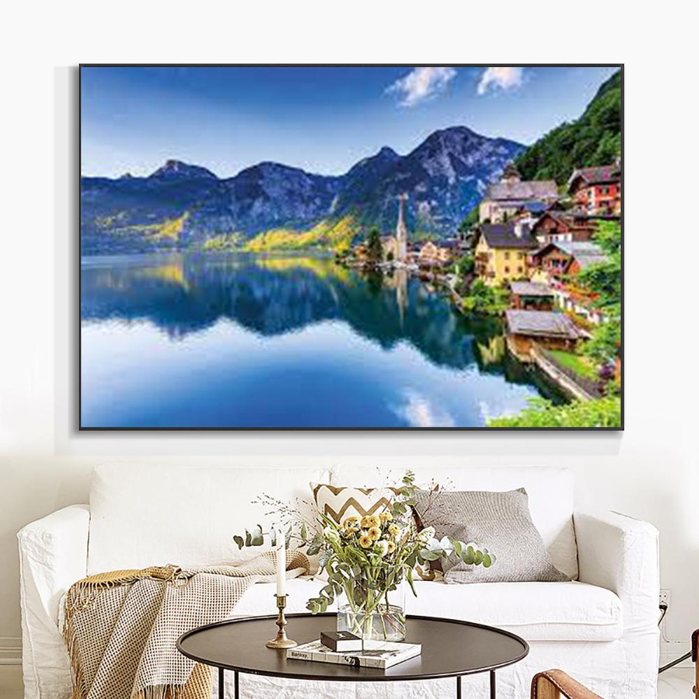 Осенний пейзаж, живопись, холст, постеры и принты, настенные художественные фотографии для гостиной, натуральные горы, куадрос, домашний декор, без рамки