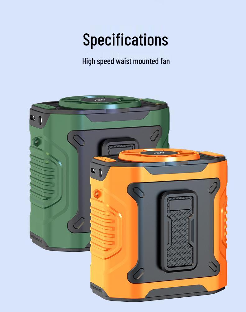 Portable Hanging Neck Waist Fan for Camping and Construction, Long Battery Life, Summer Cooling