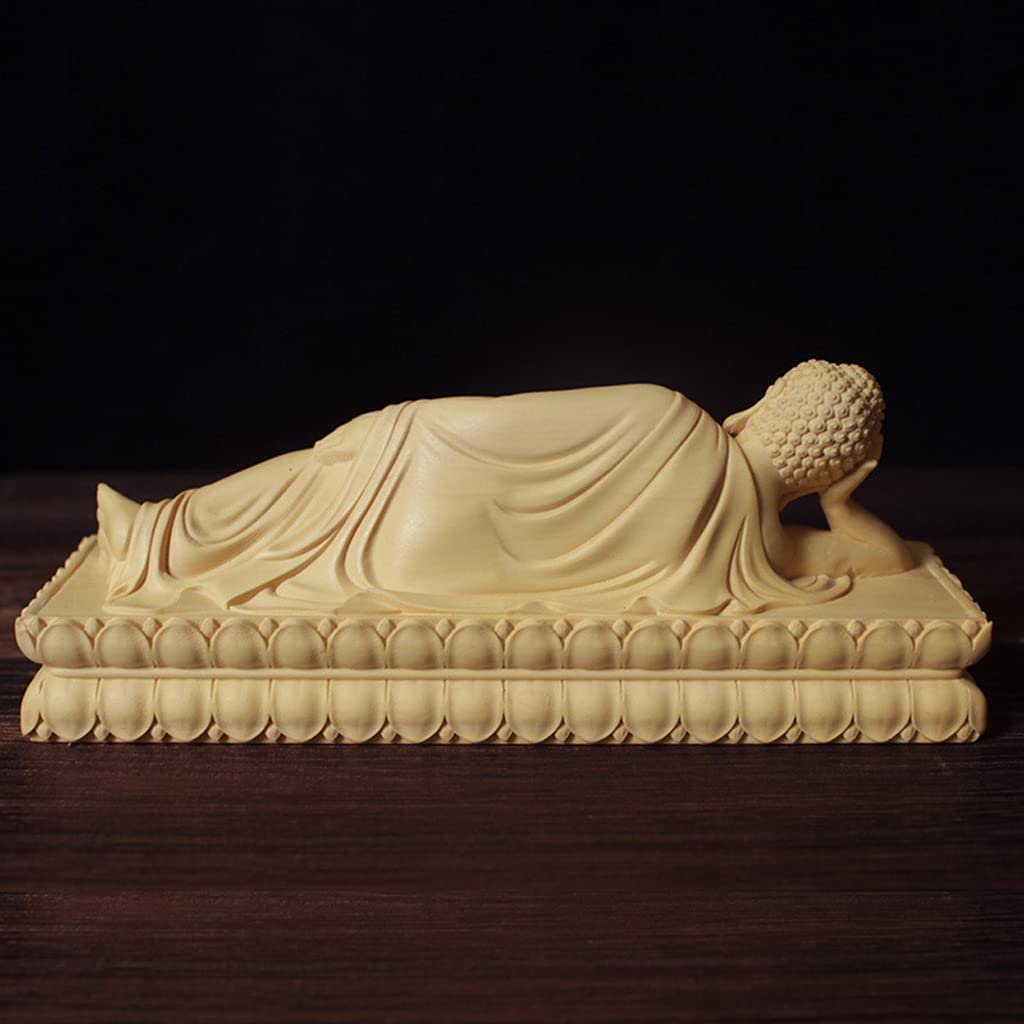 Shakyamuni Buddha Statue Natural Boxwood Wood Carving Shakyamuni Buddha Wooden Buddha Statue Buddhist Artwork Huang Yang Tsuge Buddha Sculpture Buddha