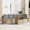 VidaXL 7-piece Garden Sofa with Cushions In Beige Poly Rattan 3358471