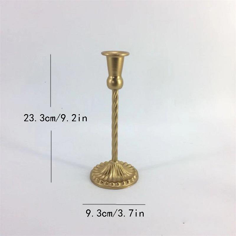 1PC Golden Candlestick Candle Stick Stand Candle Holder Iron Geometric Retro Living Room Bar