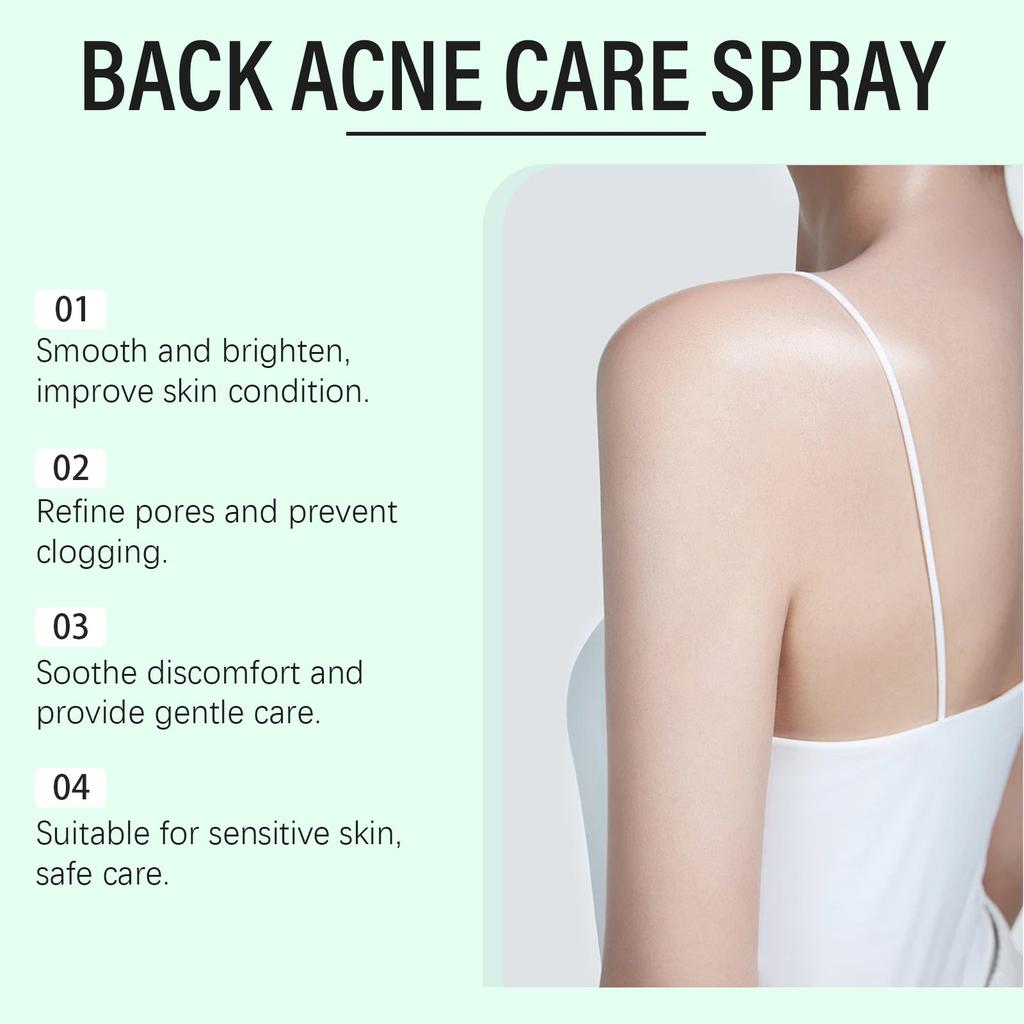 Спрей для ухода за кожей спины Разглаживающий, Осветляющий, Сужающий поры и Мягкий спрей для ухода за кожей, склонной к акне 100 мл