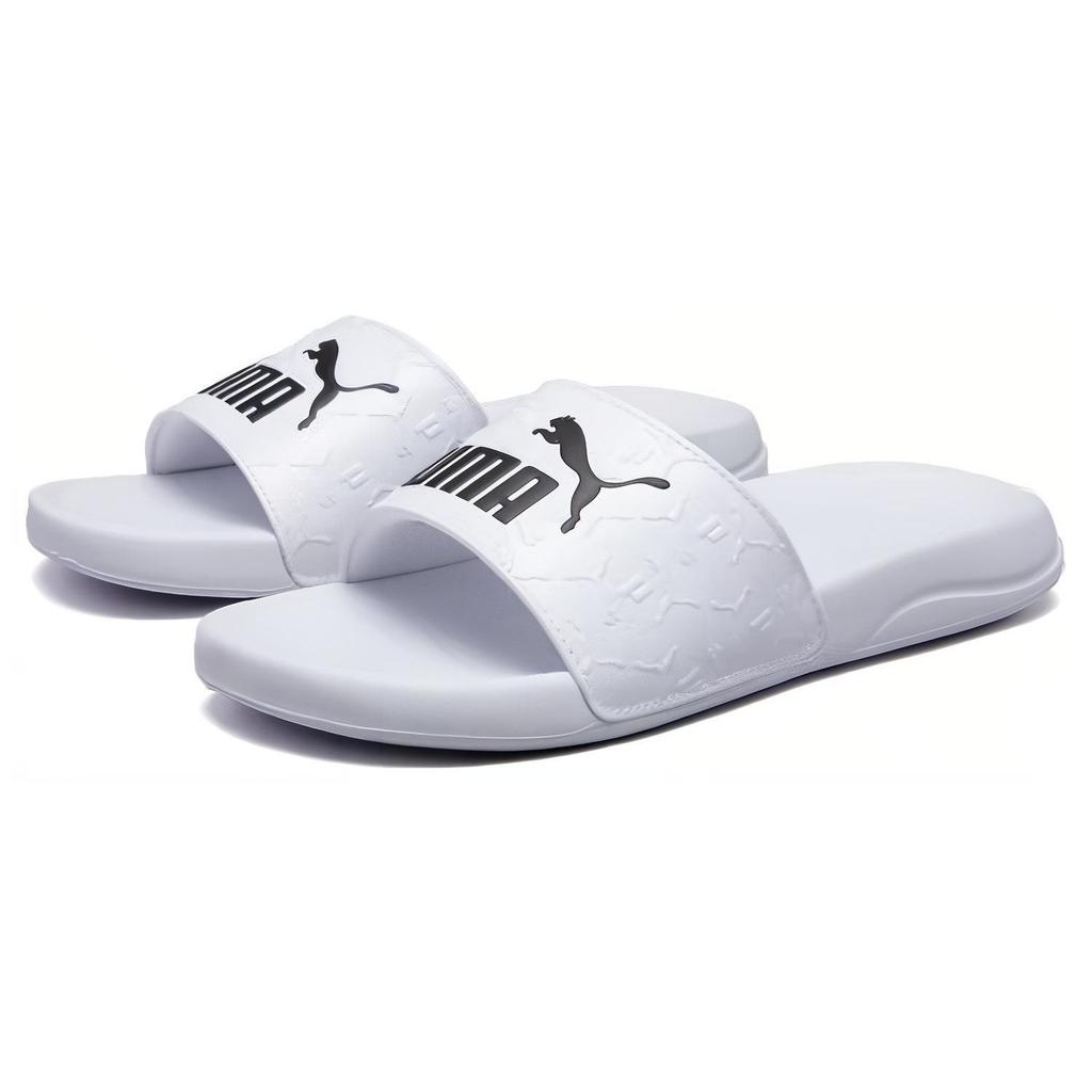 Puma Popcat Series Comfortable Durable Rubber Sole Slide Sandals Unisex Sandals White 395420-02