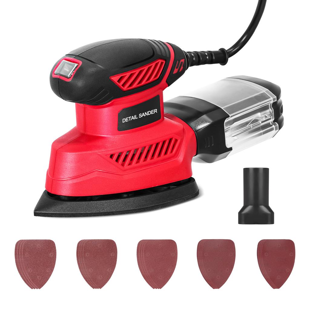 Компактная электрическая шлифовальная машина, 14000 об/мин, 20 шт., наждачная бумага, порт для сбора пыли, подключенный к