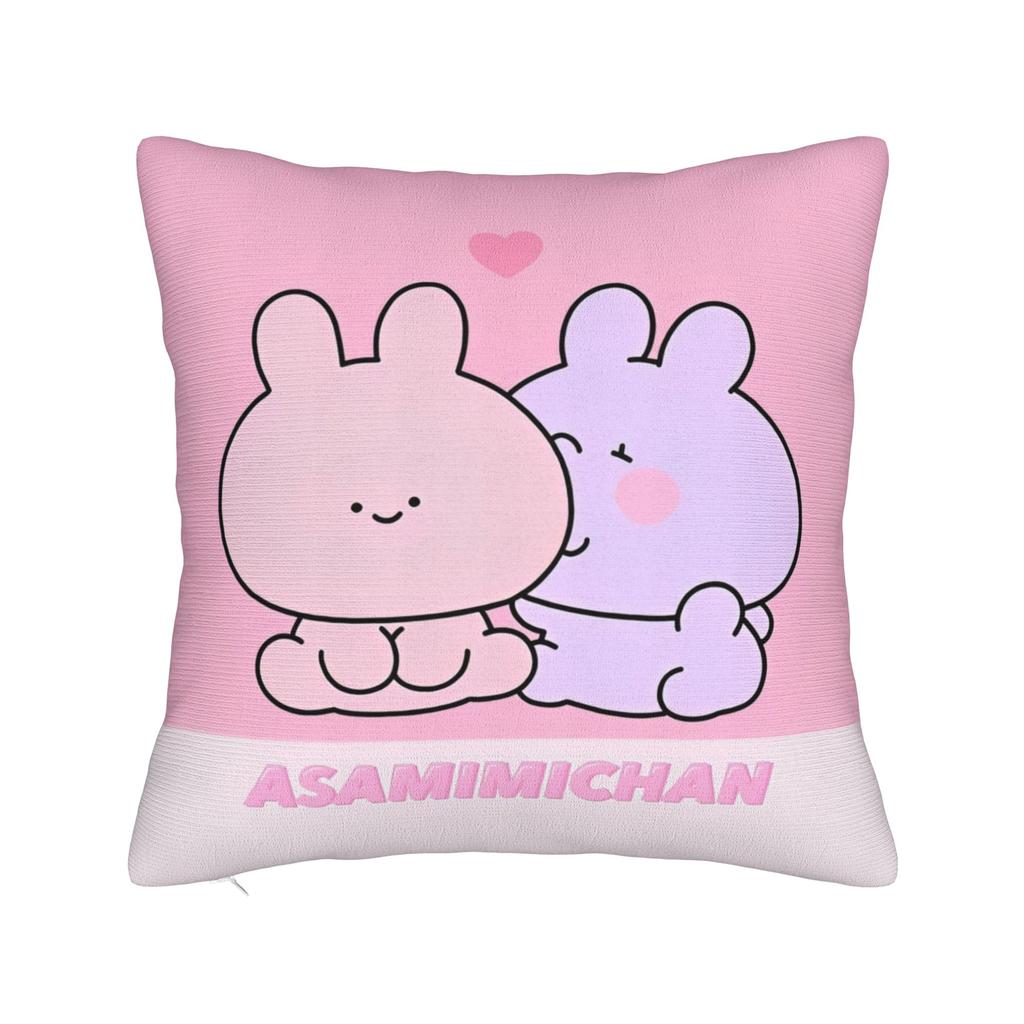 Asamimichaan Asleep Cartoon Square Pillow Case Cute Asamimi Cushion Covers Awesome Polyester Decorative Pillowcover For Home 18"