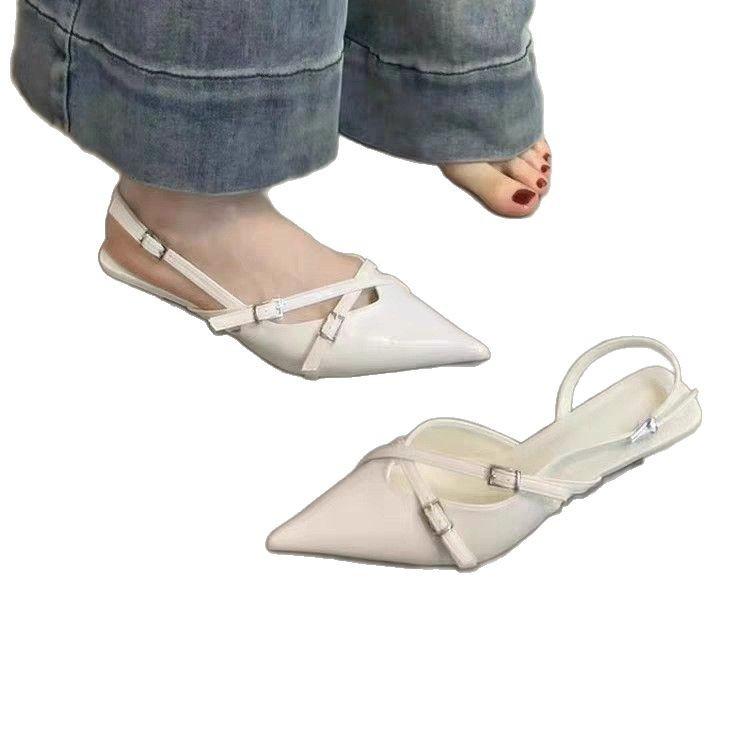 Популярные остроносые туфли-лодочки с одной пряжкой, модные, с французским темпераментом, красивые рабочие туфли, универсальные женские туфли интернет-знаменитости