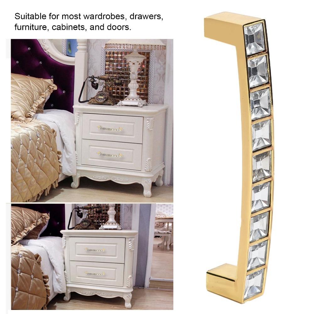 Easy Install Crystal Cabinet Handles Gold Glass Drawer Pulls Modern Rhinestone Cabinet Pulls Door