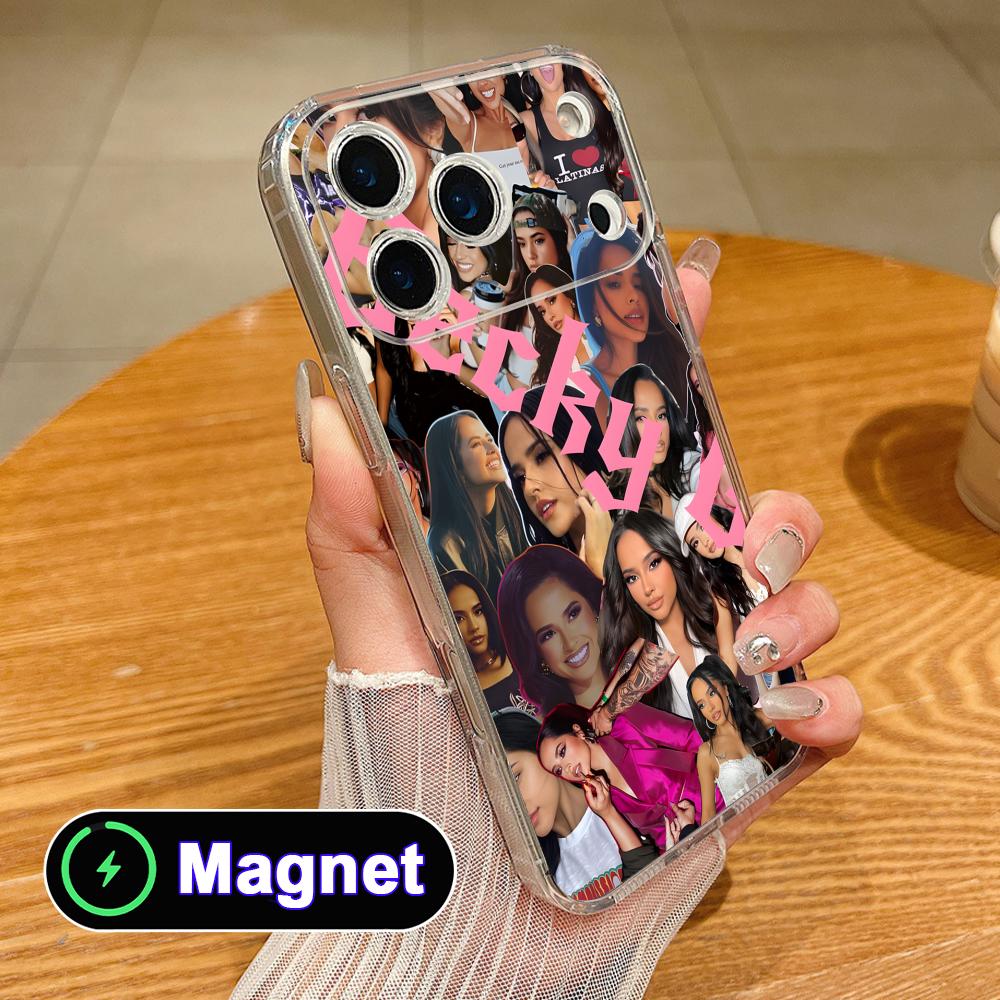 Модный прозрачный чехол Becky G из ТПУ с поддержкой MagSafe для iPhone 17 16 15 14 13 12 11 Air Pro Max Plus Mini, цветной чехол