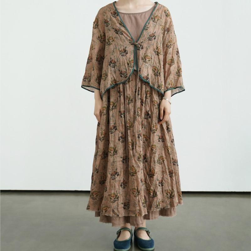 Johnature Женские винтажные юбки с цветочным принтом, эластичная талия, свободные, из высококачественной ткани, летние свободные А-силуэта