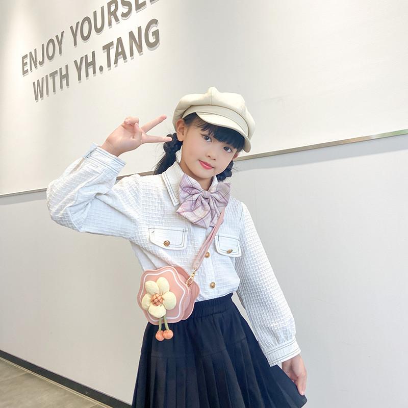 Adorable Mini Flower Pu Crossbody Bag For Kids Stylish Daily Accessory For Girls