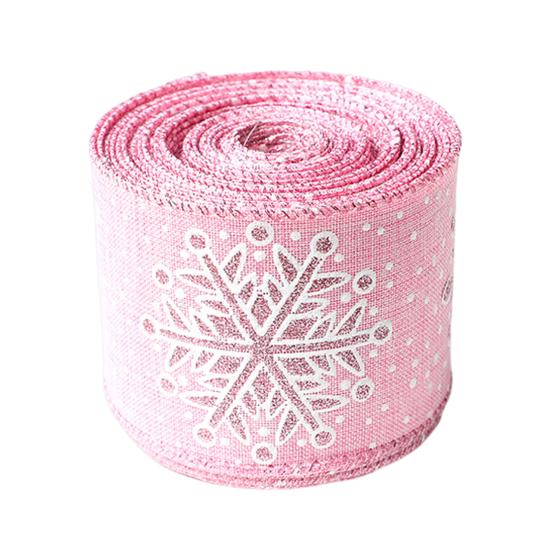 Рождественская лента из тонкого льна с принтом снежинок, многофункциональная тканая лента для создания атмосферы, украшения для рукоделия