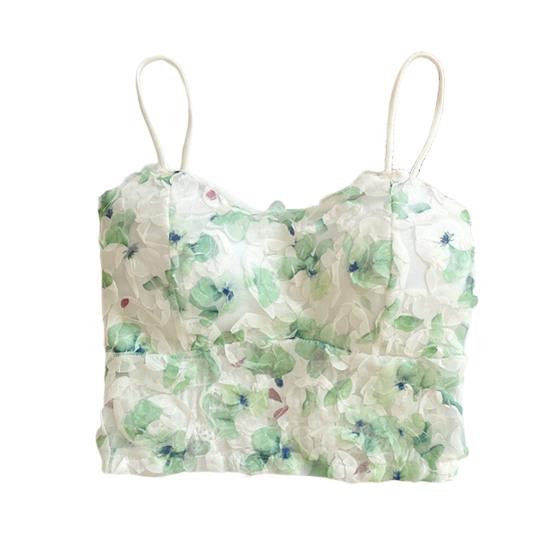 Женский жилет на бретельках, сексуальный топ без рукавов с вышивкой, кружевной спинкой и цветочным узором, топы на бретелях в стиле с подтяжками