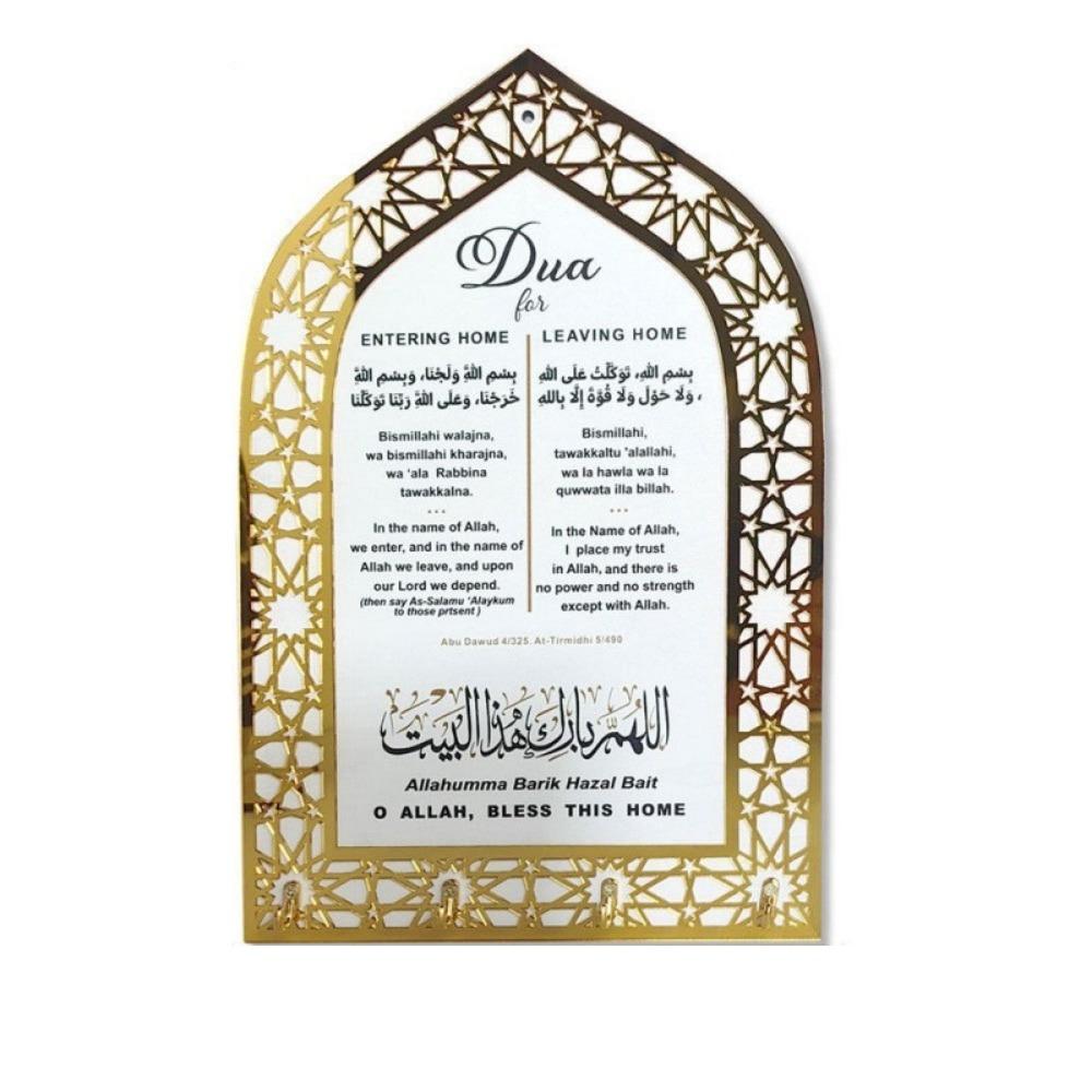 Decorative Acrylic Key Hanger Wall Mounted Arabic Key Holder Durable Key Hook Eid Al Adha Gift