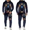 Colorful Wolf 3D Print Hoodies Suit Men‘s Casual Pullover Sweatshirt Pants Two Piece Set Cool Streetwear Couple Jogger Tracksuit