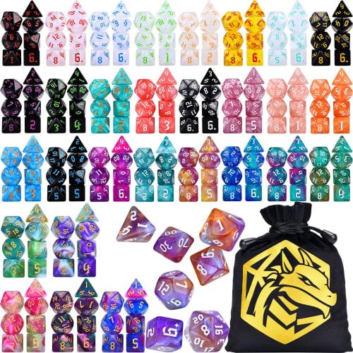 RPG Dice Set, 30 X 7-Die DND Polyhedral Dice (210 Pieces) with Large Drawstring Bag for Dungeons and Dragons Tabletop Roleplaying Games