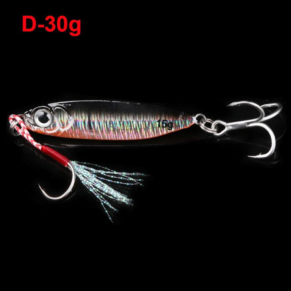 Minnow 10/15/20/30g Colorful Lead Casting Jig Bait Feather Metal Fishing Lures Spinning Baits