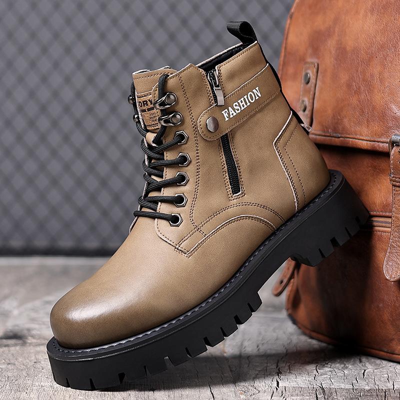 Ботинки Martin мужские осенне-зимние новые бархатные теплые высокие повседневные на толстой подошве универсальные хлопковые ботинки мужские