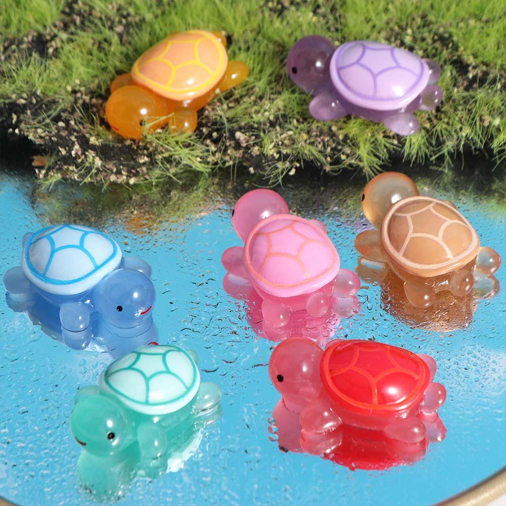 Поделки из смолы Миниатюрные светящиеся черепашки Орнамент Статуэтка черепахи Украшения для сказочного сада