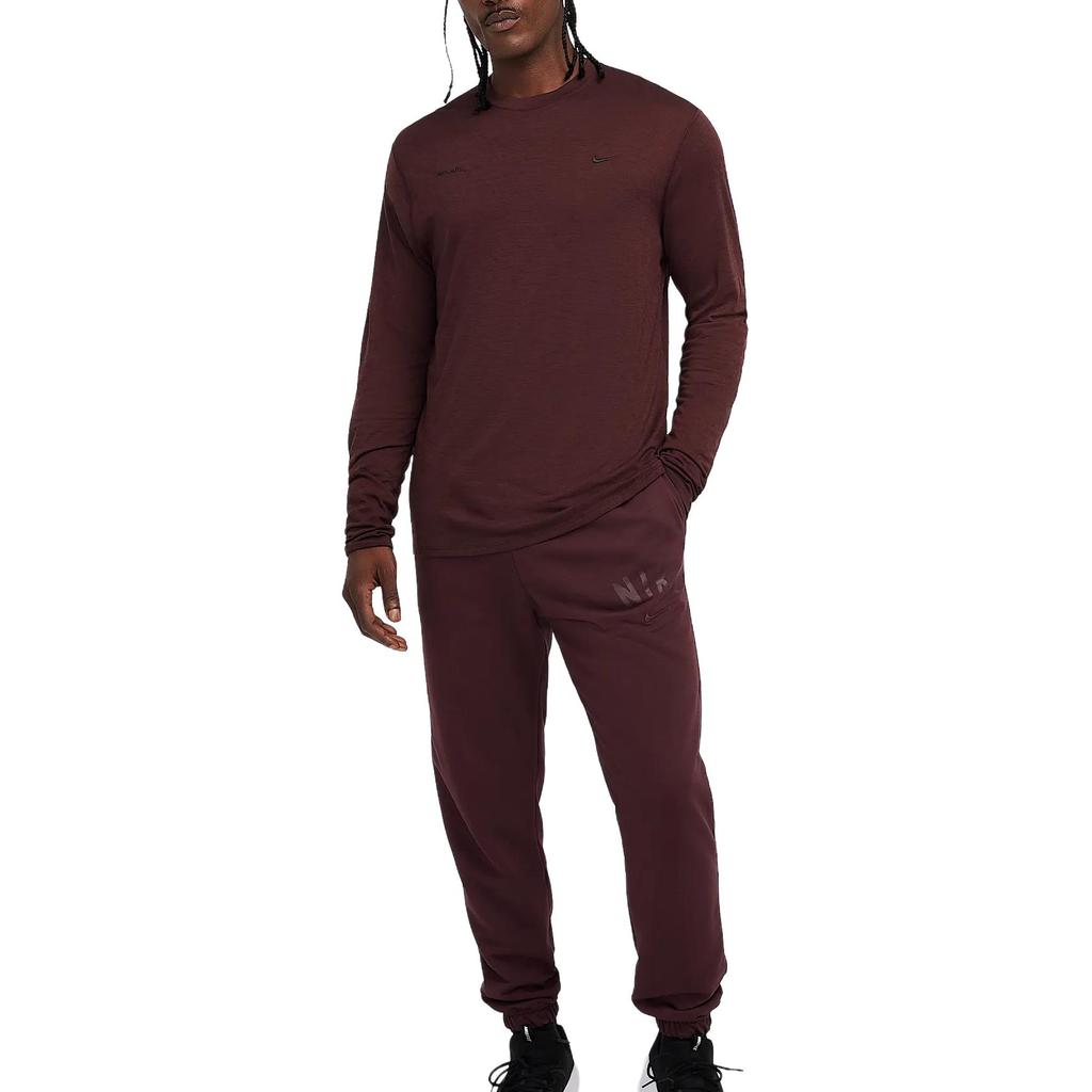 Nike Dri-FIT ADVA.P.S. FW24 Однотонная Удобная Универсальная Футболка с Длинным Рукавом Мужские Топы Бордовый FZ0991-652