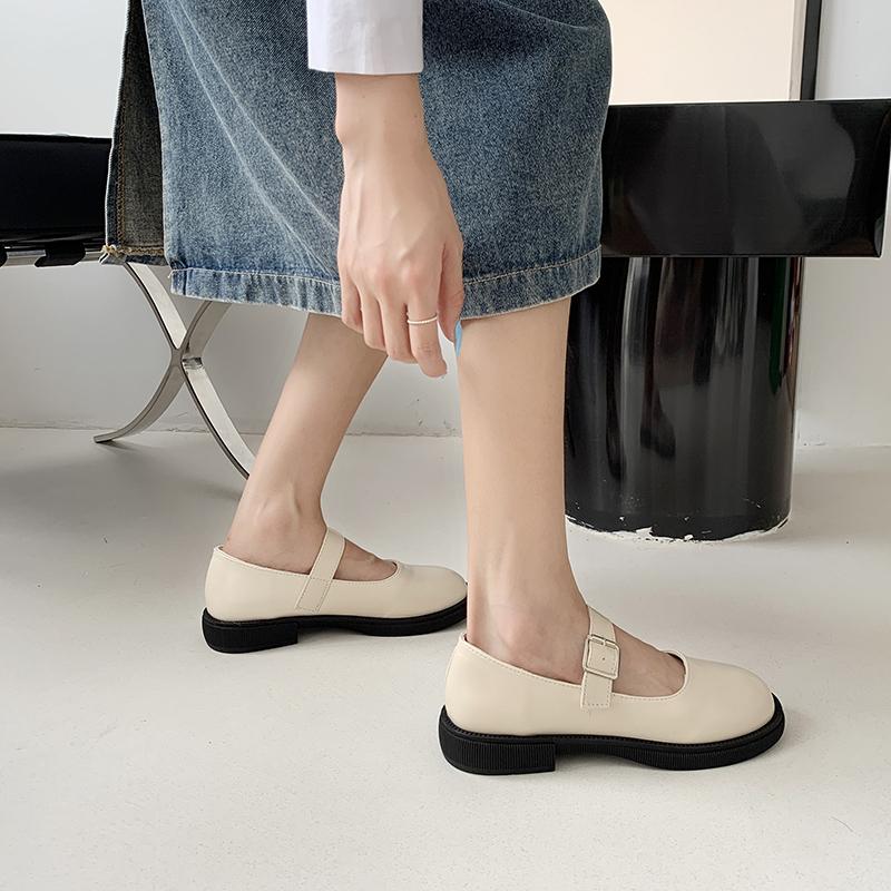 Модные новые туфли Мэри Джейн из кожи для женщин в корейском стиле, универсальные, в ретро-британском стиле, на толстой подошве, весна и лето