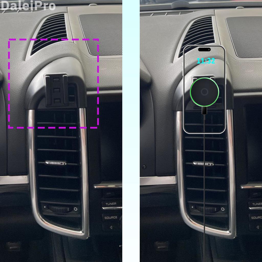 AABKS1 Предназначен для Porsche Cayenne 2010-2014 2015 Держатель для телефона Автомобильное магнитное крепление Умное распознавание Беспроводная зарядка Однократное снятие Qi
