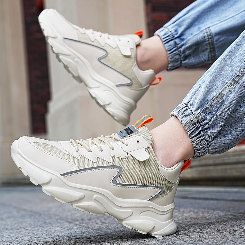 Модная мужская спортивная обувь для улицы, на шнуровке, низкая, из светоотражающего материала, кроссовки для бега, подходящие для бега трусцой, бега, спортивная обувь