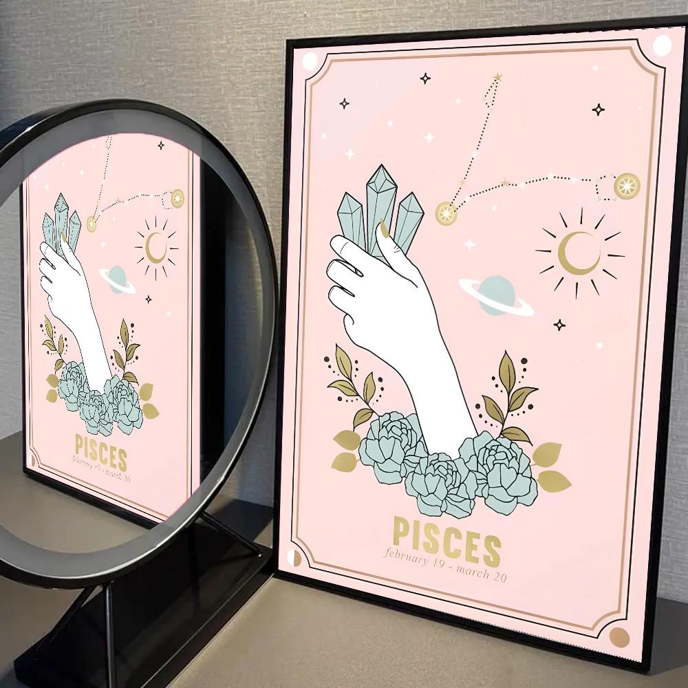 1 шт. Богемский постер с зодиаком HD-постеры для дома, комнаты, бара, кафе, декора, художественная настенная живопись, картина