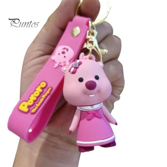 Брелок для ключей, милый мультяшный персонаж, бобр, полированный обруч из нержавеющей стали, зажим для омара, красочный брелок для ключей, органайзер для ключей, ремешок на запястье, школьная сумка, кулон, брелок