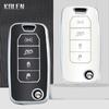 Модный чехол для автомобильного ключа TPU Flip Key Case Cover Shell Fob для Jeep Renegade Compass 2016 2019 4 кнопки складной протектор без ключа аксессуары