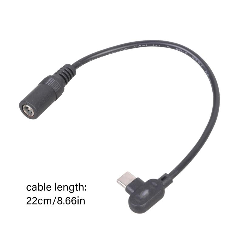 Угловой USB C (папа) на 5.5x2.1мм (мама) кабель питания 90 градусов, фиксированные выходные напряжения 9В 12В 15В 20В для светодиодов, роутера, вентилятора, динамика