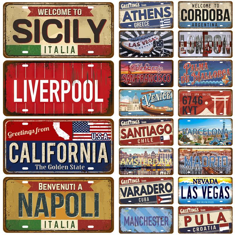 Винтажная жестяная вывеска для бара, паба, клуба, пещеры, настенного украшения, домашнего декора, знаменитой городской достопримечательности, металлической вывески, жести, жести, жести