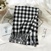 High End Imitation Cashmere Plaid Scarf Versatile and Warm In Winter  Women's Neck Scarf  Fringed Shawl