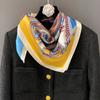 Шелковый шарф женский осенне-зимний маленький квадратный шарф с принтом повязка для волос