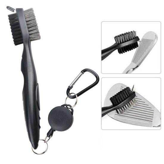 Щетка для чистки клюшек для гольфа с карабином, нейлоновая щетина, многоразовый портативный инструмент для чистки принадлежностей для гольфа