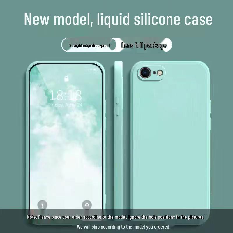 Чехол Apple iPhone 7 из жидкого силикона - Ударопрочный, Приятный для кожи, Простой стиль, Однотонный, Полное покрытие, Защитная крышка премиум-класса.